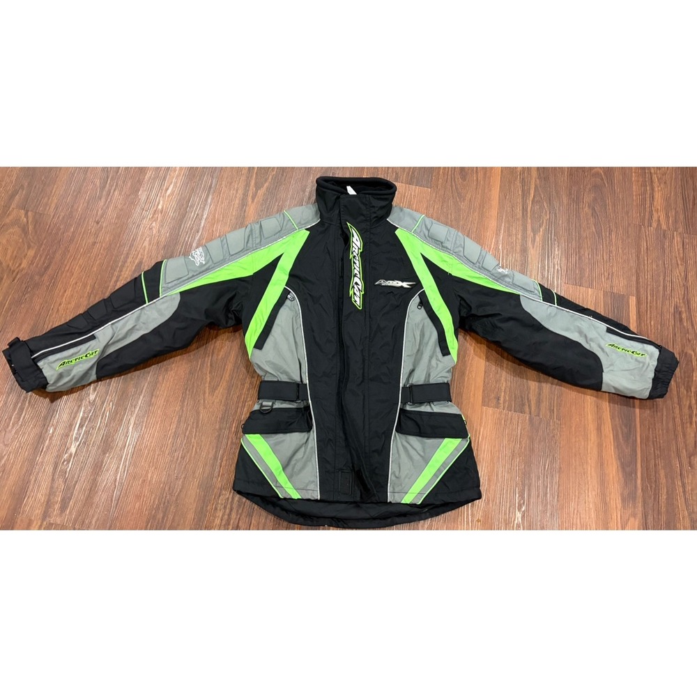 ARCTIC‎ CAT Arcticwear SnowMobile Biker Jacket Mens Small Advantage Lime Green